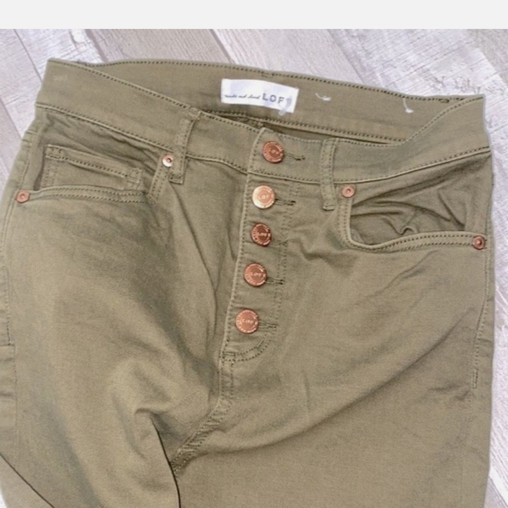LOFT Khaki High-Waist Pants
